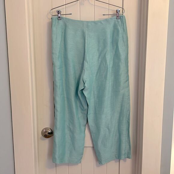 Organic by John Patrick 2 Piece Set Tunic Wide Leg Pant, 10, Turquoise - Picture 6 of 16